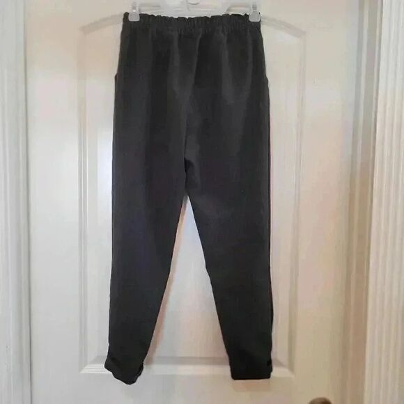 H&M Girl's Black Poly/Spandex Elastic Waistband Pants w Tie - Picture 7 of 9